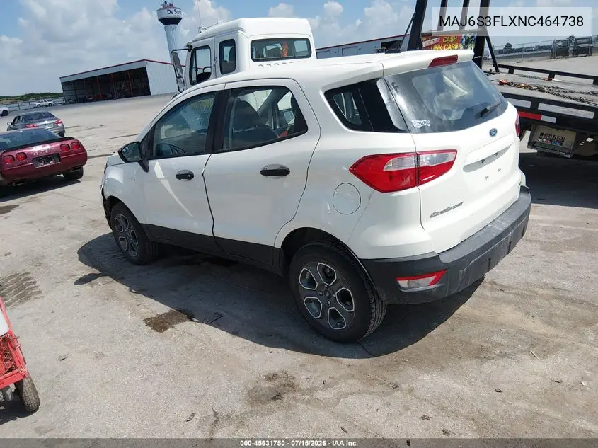 2022 Ford Ecosport S VIN: MAJ6S3FLXNC464738 Lot: 45631750