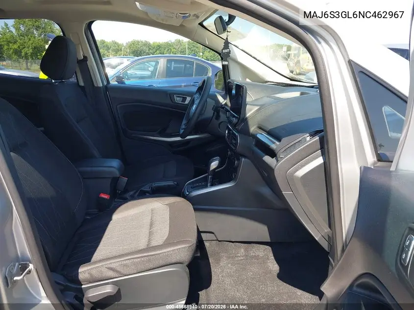 2022 Ford Ecosport Se VIN: MAJ6S3GL6NC462967 Lot: 45668940