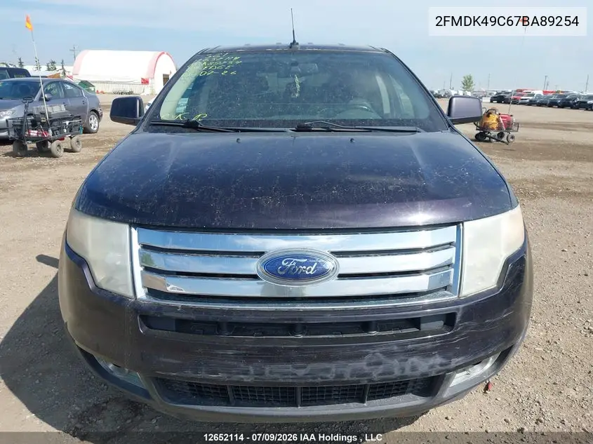 2007 Ford Edge Sel Plus VIN: 2FMDK49C67BA89254 Lot: 12652114