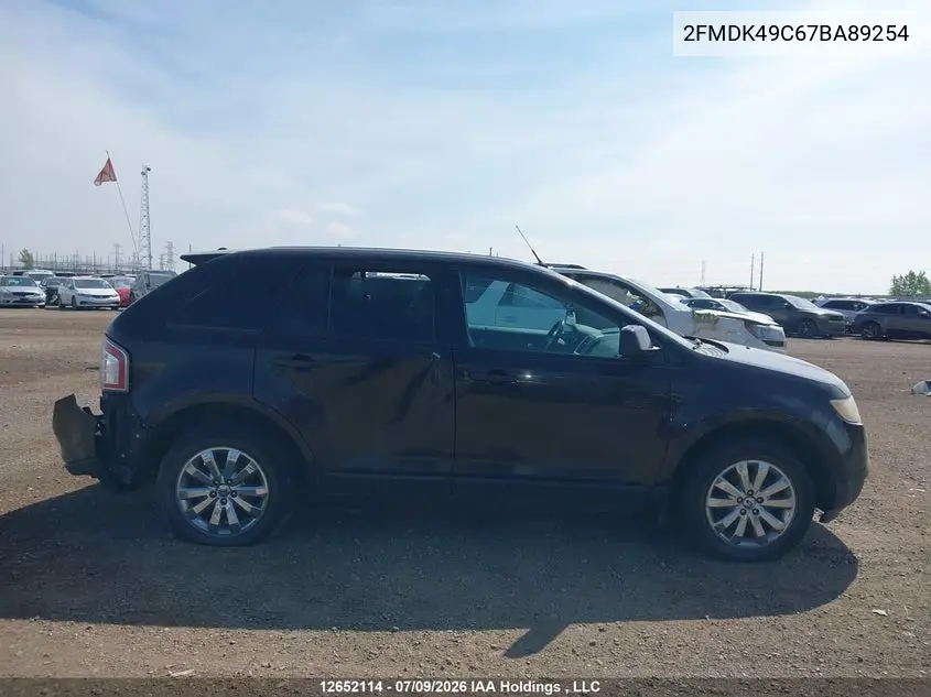 2007 Ford Edge Sel Plus VIN: 2FMDK49C67BA89254 Lot: 12652114