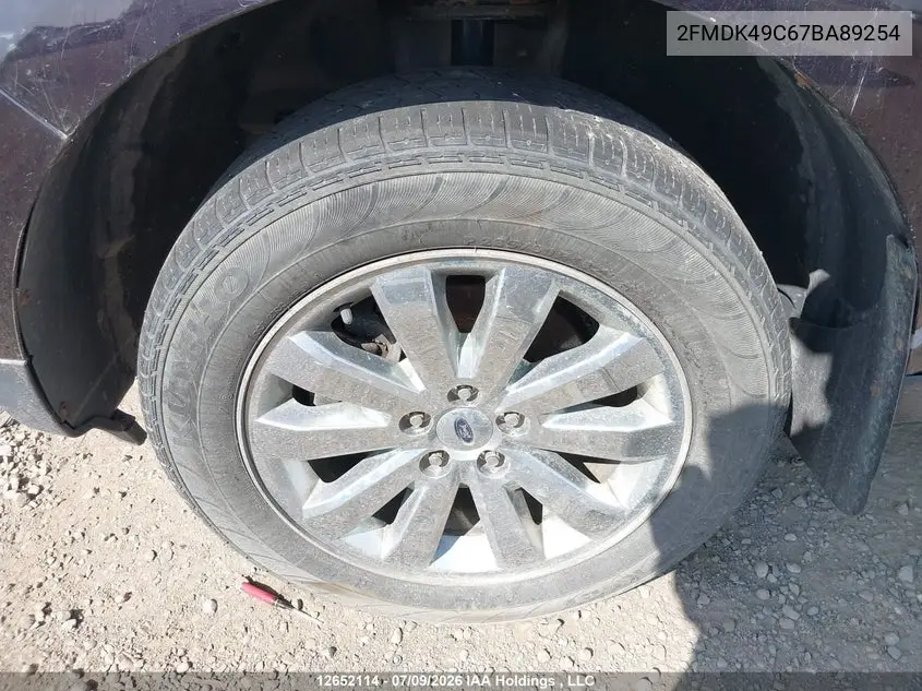 2007 Ford Edge Sel Plus VIN: 2FMDK49C67BA89254 Lot: 12652114