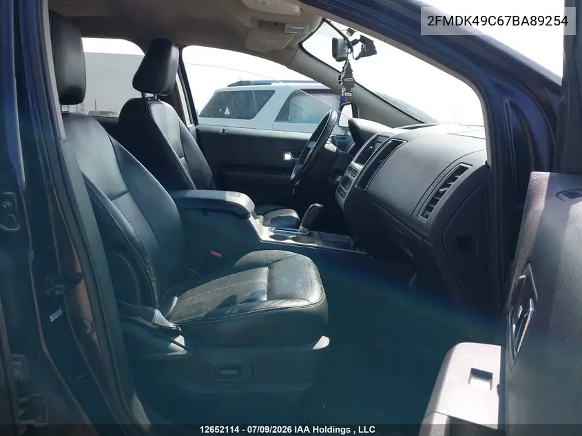 2007 Ford Edge Sel Plus VIN: 2FMDK49C67BA89254 Lot: 12652114