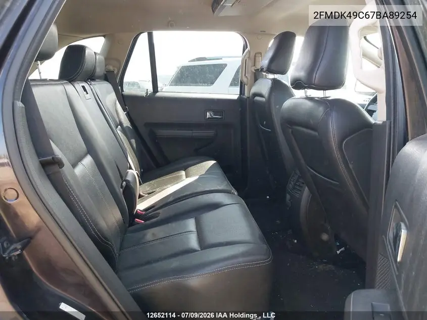 2007 Ford Edge Sel Plus VIN: 2FMDK49C67BA89254 Lot: 12652114