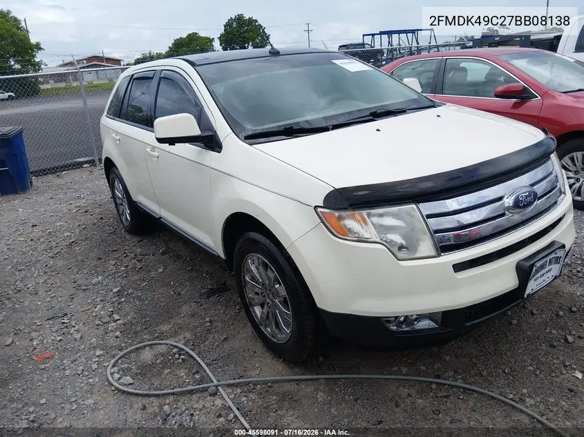 2007 Ford Edge Sel Plus VIN: 2FMDK49C27BB08138 Lot: 45598091