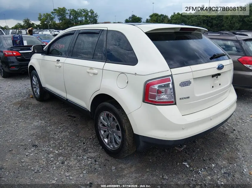 2007 Ford Edge Sel Plus VIN: 2FMDK49C27BB08138 Lot: 45598091
