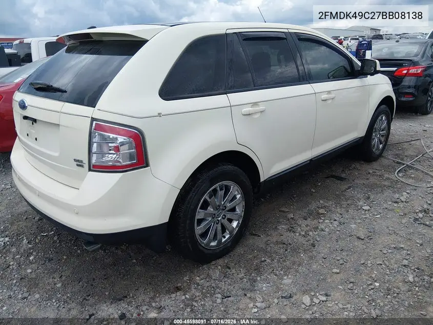 2007 Ford Edge Sel Plus VIN: 2FMDK49C27BB08138 Lot: 45598091