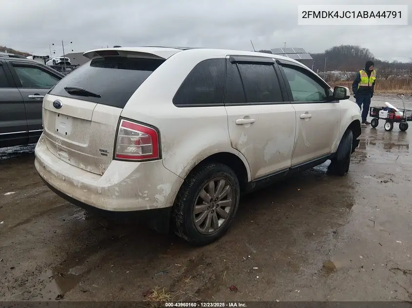 2010 Ford Edge Sel VIN: 2FMDK4JC1ABA44791 Lot: 43960160