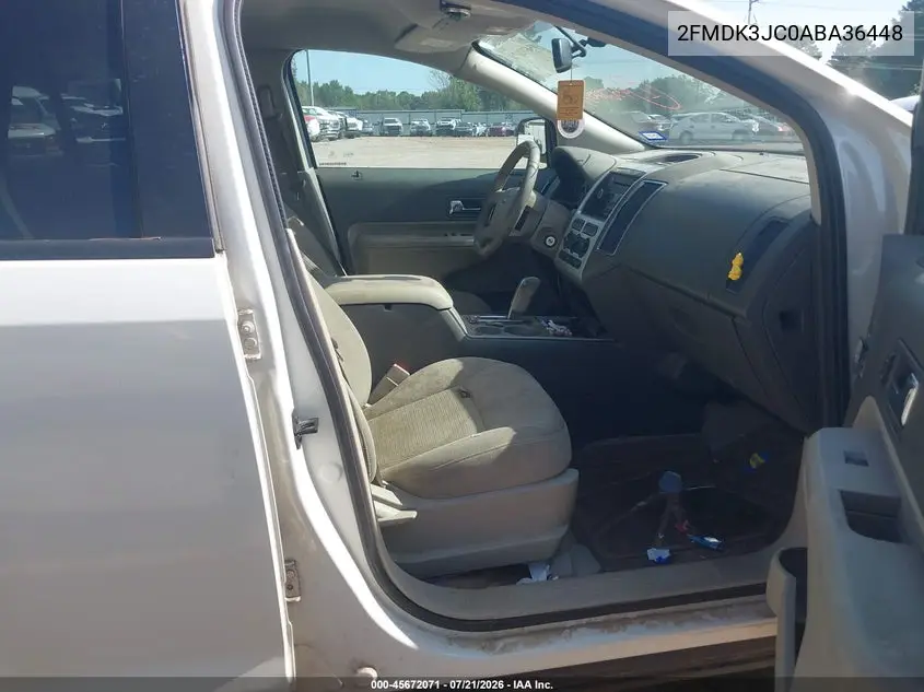 2010 Ford Edge Sel VIN: 2FMDK3JC0ABA36448 Lot: 45672071
