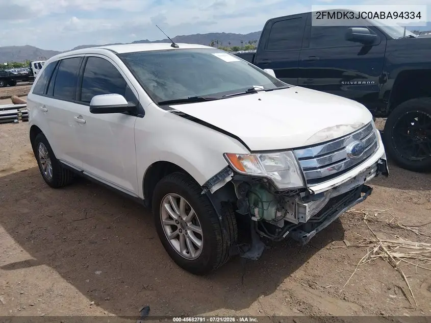 2010 Ford Edge Sel VIN: 2FMDK3JC0ABA94334 Lot: 45682791