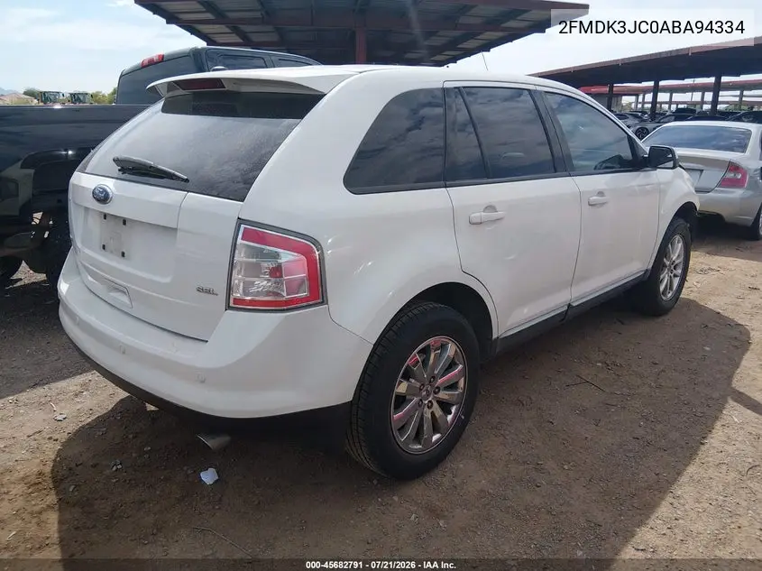2010 Ford Edge Sel VIN: 2FMDK3JC0ABA94334 Lot: 45682791