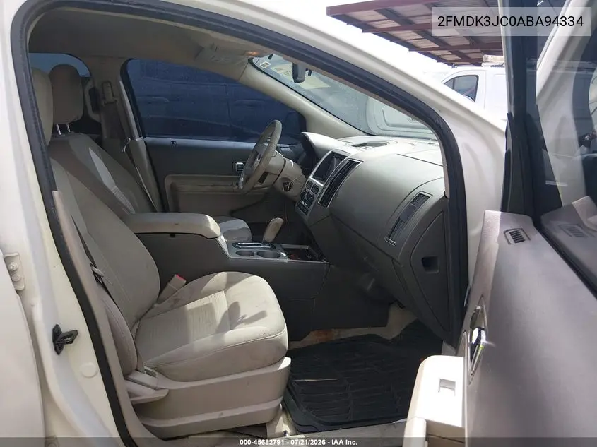 2010 Ford Edge Sel VIN: 2FMDK3JC0ABA94334 Lot: 45682791