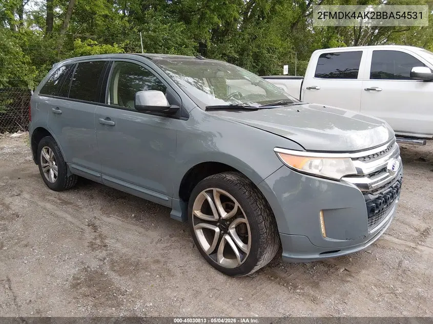 2011 Ford Edge Sport VIN: 2FMDK4AK2BBA54531 Lot: 45030813