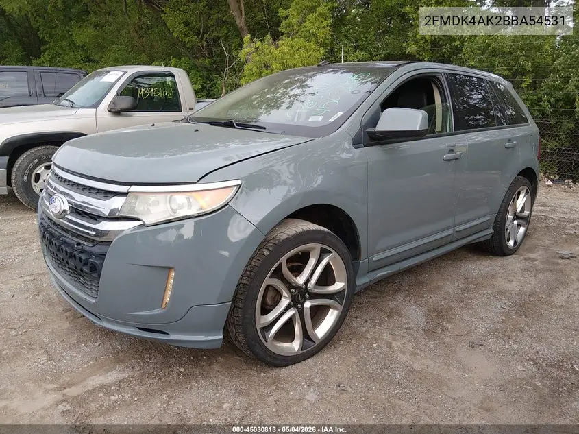 2011 Ford Edge Sport VIN: 2FMDK4AK2BBA54531 Lot: 45030813