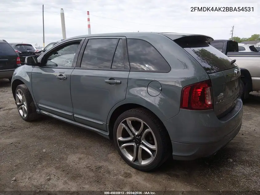 2011 Ford Edge Sport VIN: 2FMDK4AK2BBA54531 Lot: 45030813