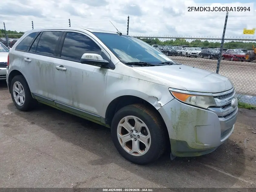2012 Ford Edge Sel VIN: 2FMDK3JC6CBA15994 Lot: 45252995
