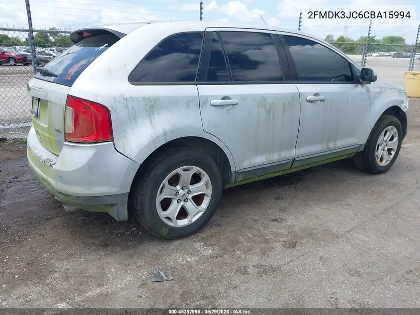 2012 Ford Edge Sel VIN: 2FMDK3JC6CBA15994 Lot: 45252995