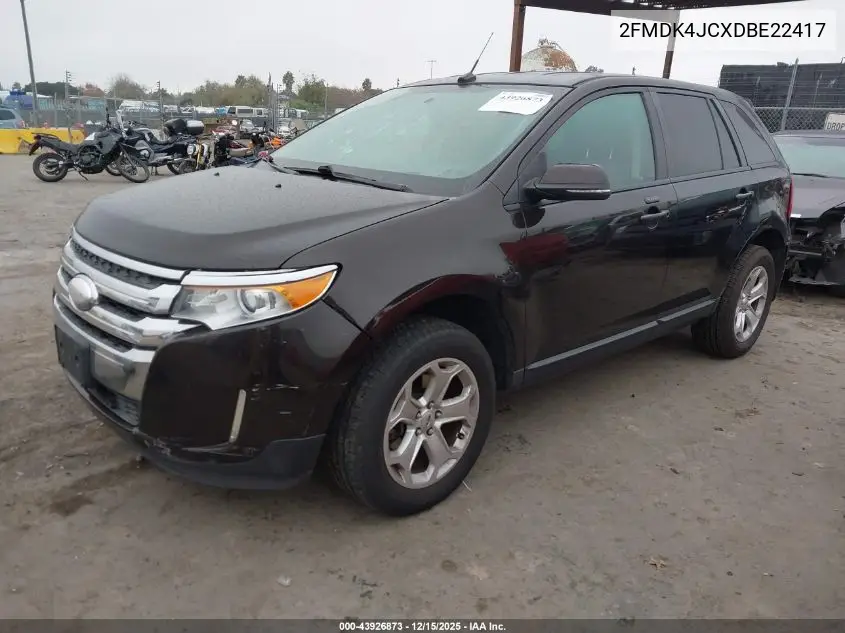 2FMDK4JCXDBE22417 2013 Ford Edge Sel