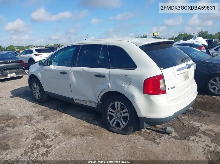2013 Ford Edge Se VIN: 2FMDK3GCXDBA59831 Lot: 45183459