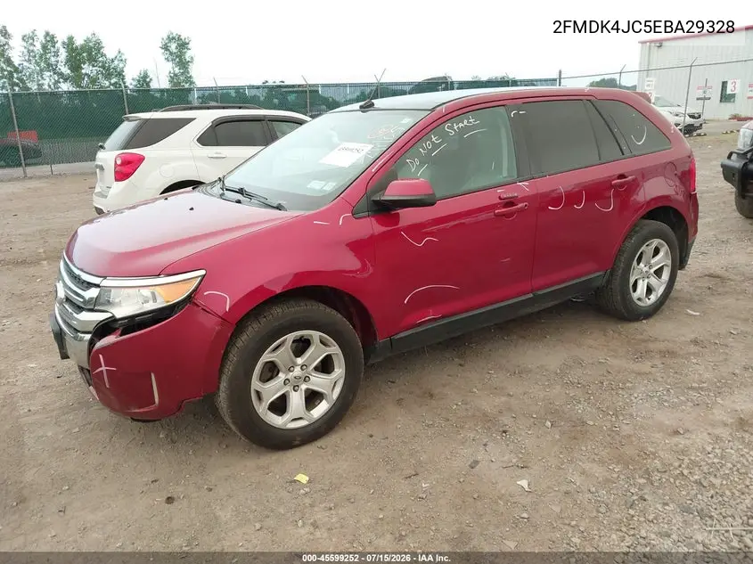 2014 Ford Edge Sel VIN: 2FMDK4JC5EBA29328 Lot: 45599252