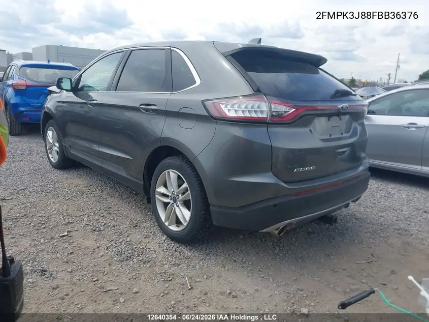 2015 Ford Edge Sel VIN: 2FMPK3J88FBB36376 Lot: 12640354