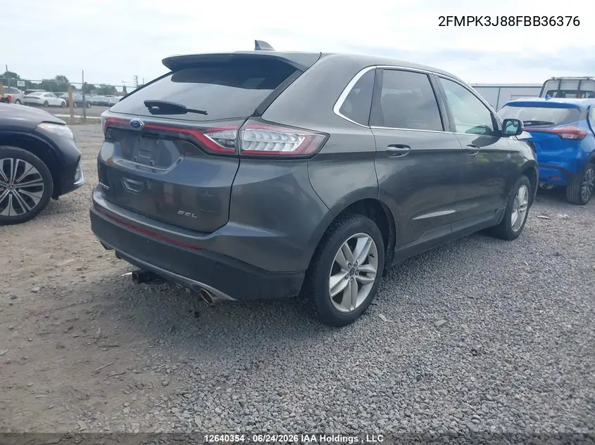 2015 Ford Edge Sel VIN: 2FMPK3J88FBB36376 Lot: 12640354