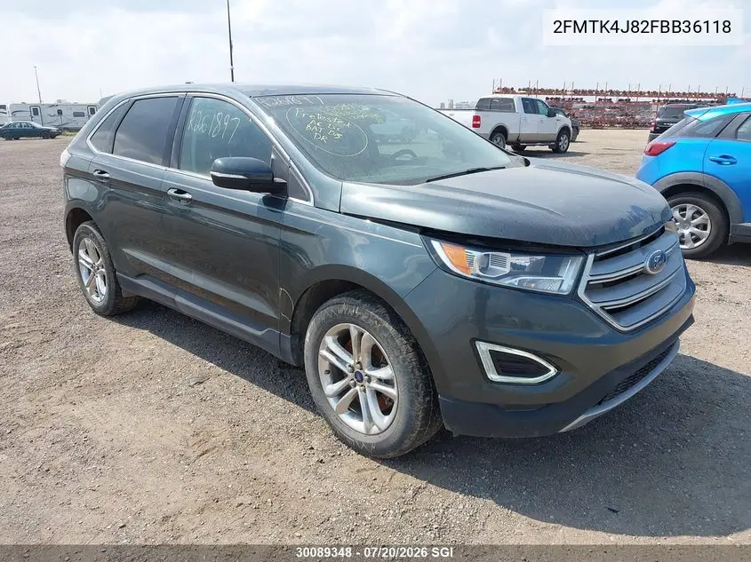 2015 Ford Edge Sel VIN: 2FMTK4J82FBB36118 Lot: 30089348