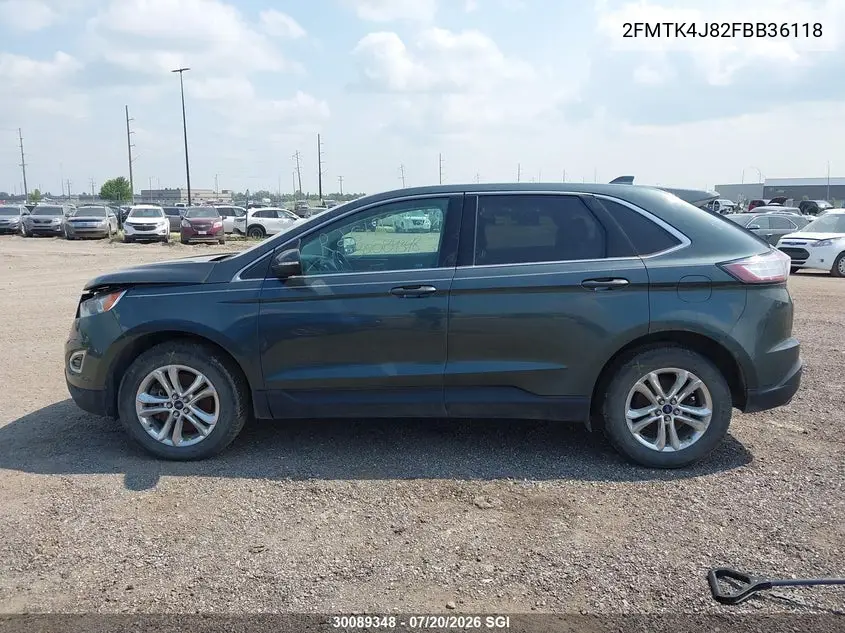 2015 Ford Edge Sel VIN: 2FMTK4J82FBB36118 Lot: 30089348