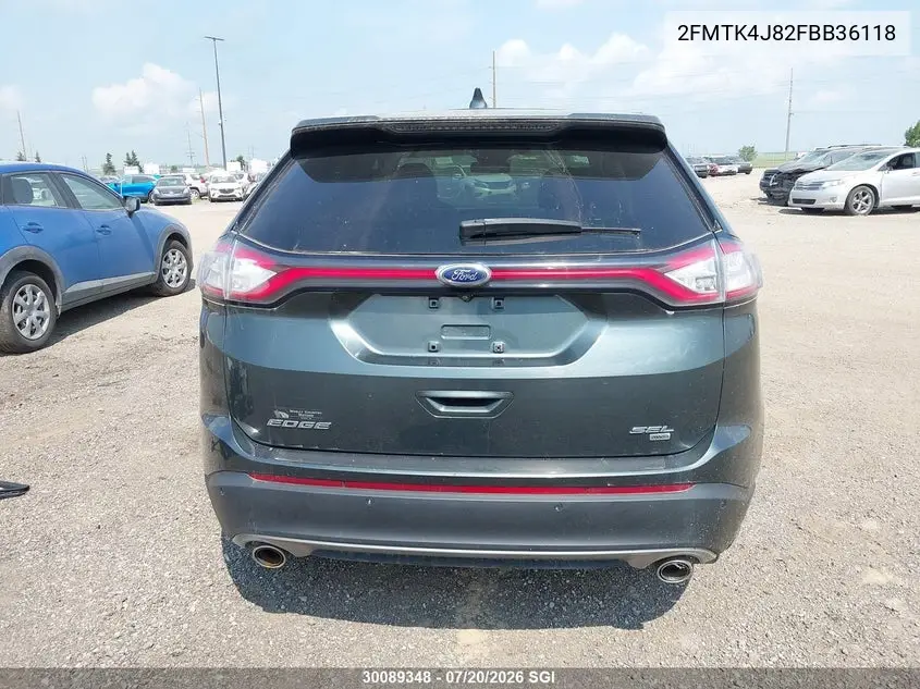 2015 Ford Edge Sel VIN: 2FMTK4J82FBB36118 Lot: 30089348