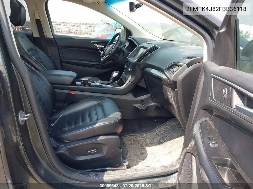 2015 Ford Edge Sel VIN: 2FMTK4J82FBB36118 Lot: 30089348