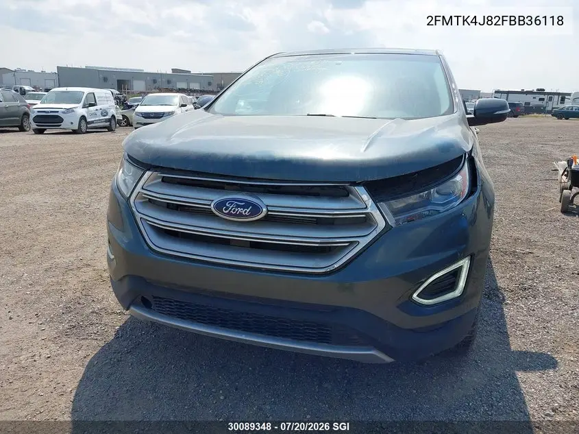 2015 Ford Edge Sel VIN: 2FMTK4J82FBB36118 Lot: 30089348