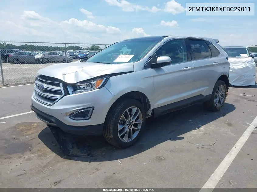 2015 Ford Edge Titanium VIN: 2FMTK3K8XFBC29011 Lot: 45563494
