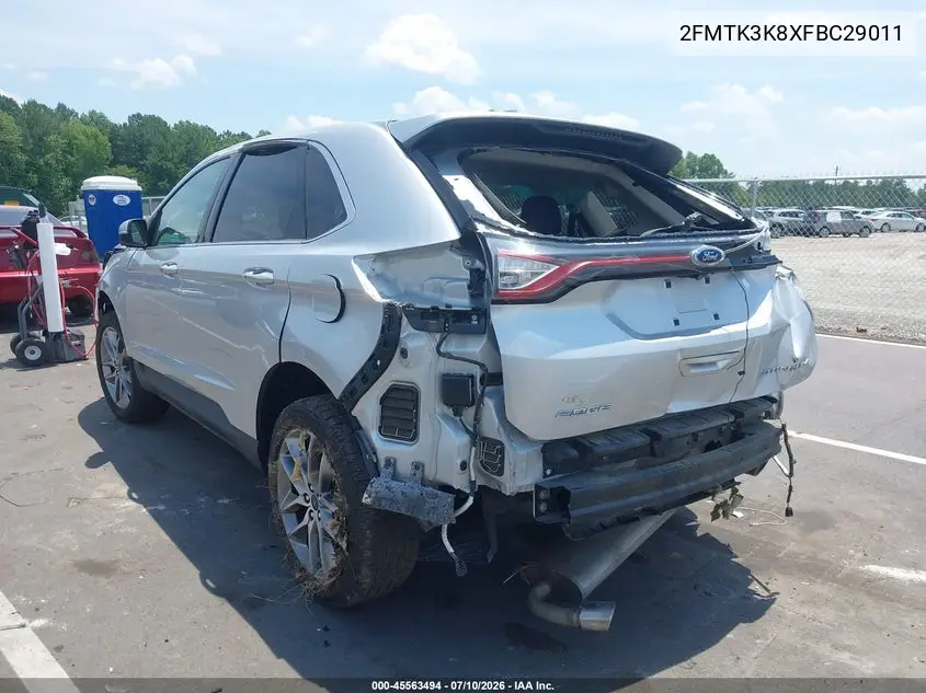 2015 Ford Edge Titanium VIN: 2FMTK3K8XFBC29011 Lot: 45563494