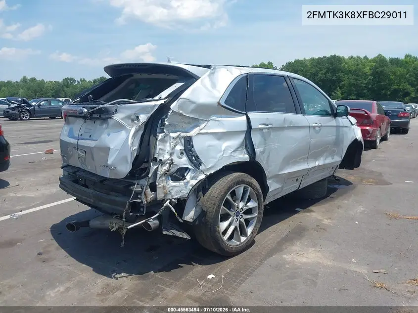 2015 Ford Edge Titanium VIN: 2FMTK3K8XFBC29011 Lot: 45563494