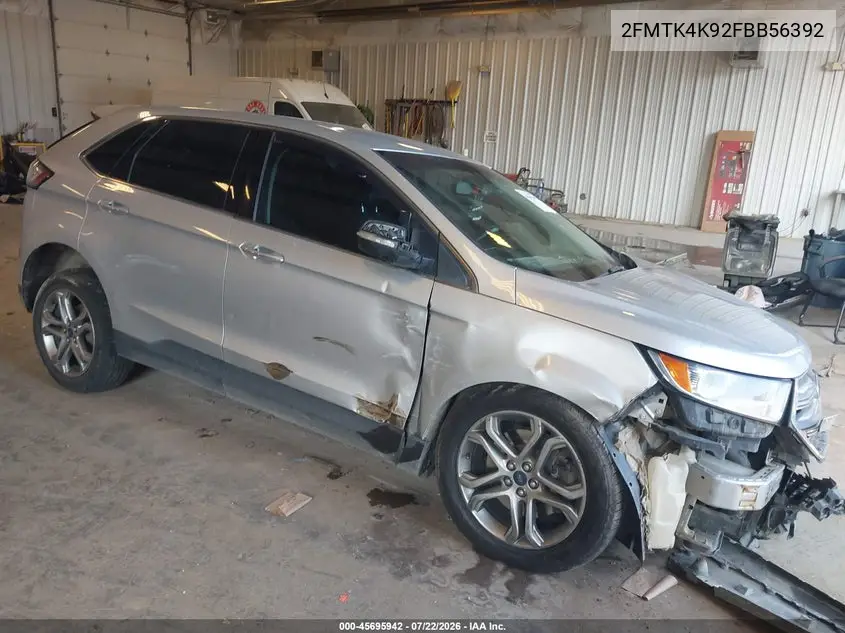 2015 Ford Edge Titanium VIN: 2FMTK4K92FBB56392 Lot: 45695942