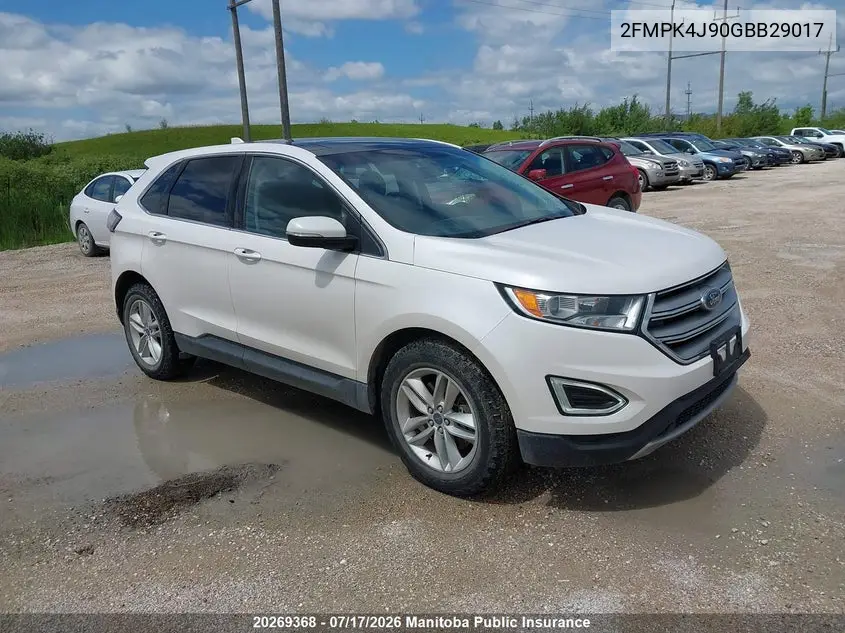 2016 Ford Edge Sel VIN: 2FMPK4J90GBB29017 Lot: 20269368