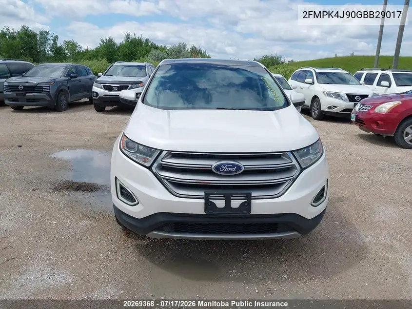 2016 Ford Edge Sel VIN: 2FMPK4J90GBB29017 Lot: 20269368