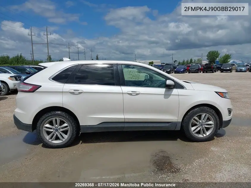 2016 Ford Edge Sel VIN: 2FMPK4J90GBB29017 Lot: 20269368