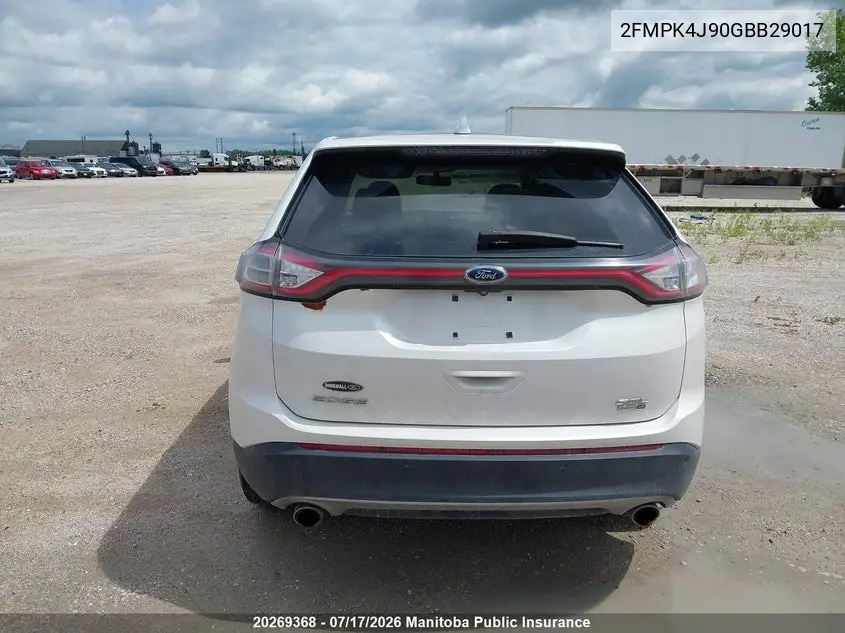 2016 Ford Edge Sel VIN: 2FMPK4J90GBB29017 Lot: 20269368