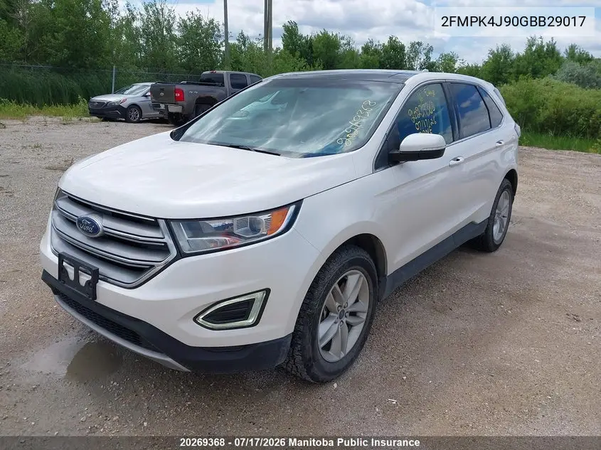 2016 Ford Edge Sel VIN: 2FMPK4J90GBB29017 Lot: 20269368