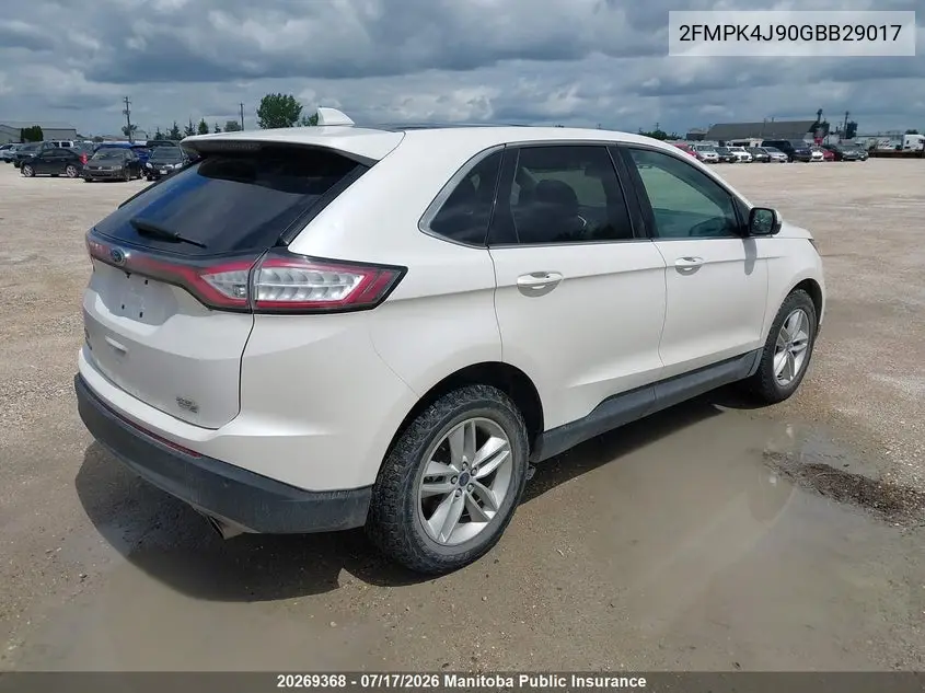 2016 Ford Edge Sel VIN: 2FMPK4J90GBB29017 Lot: 20269368