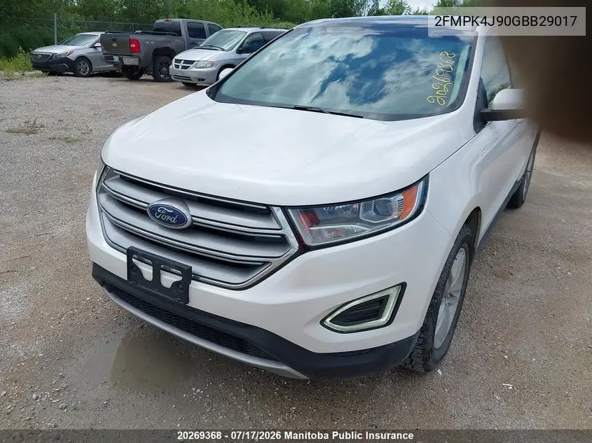 2016 Ford Edge Sel VIN: 2FMPK4J90GBB29017 Lot: 20269368