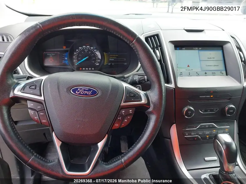 2016 Ford Edge Sel VIN: 2FMPK4J90GBB29017 Lot: 20269368