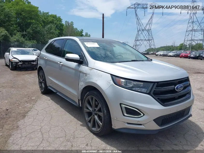 2016 Ford Edge Sport VIN: 2FMPK4AP9GBB81647 Lot: 45369967