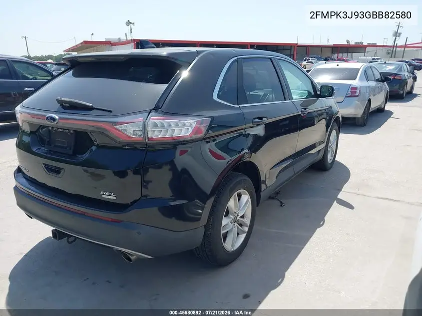 2016 Ford Edge Sel VIN: 2FMPK3J93GBB82580 Lot: 45680892
