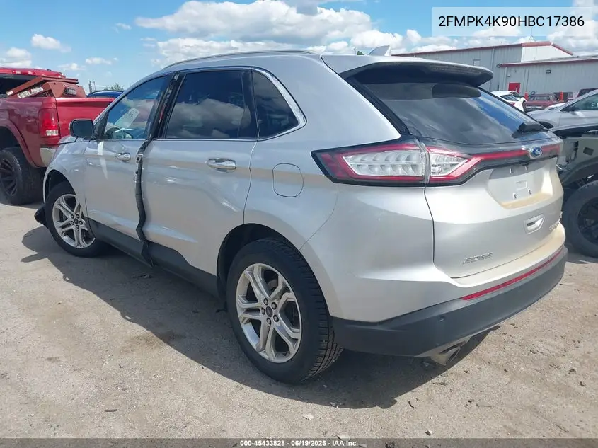 2017 Ford Edge Titanium VIN: 2FMPK4K90HBC17386 Lot: 45433828