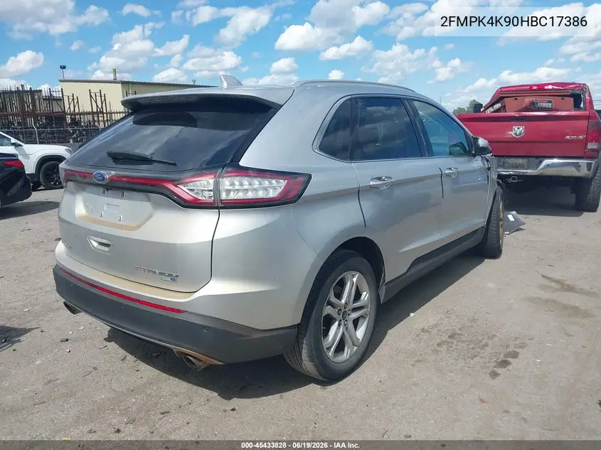 2017 Ford Edge Titanium VIN: 2FMPK4K90HBC17386 Lot: 45433828