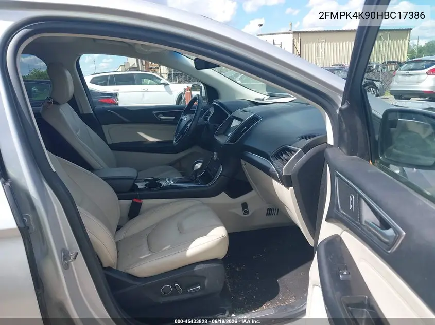 2017 Ford Edge Titanium VIN: 2FMPK4K90HBC17386 Lot: 45433828