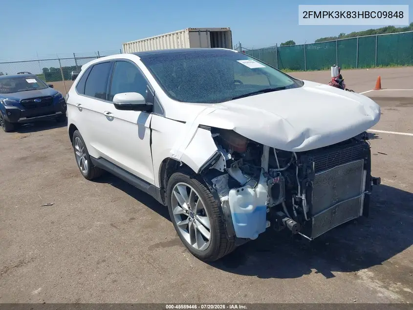 2017 Ford Edge Titanium VIN: 2FMPK3K83HBC09848 Lot: 45589446