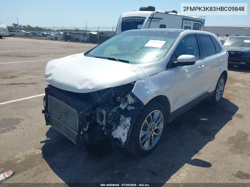 2017 Ford Edge Titanium VIN: 2FMPK3K83HBC09848 Lot: 45589446