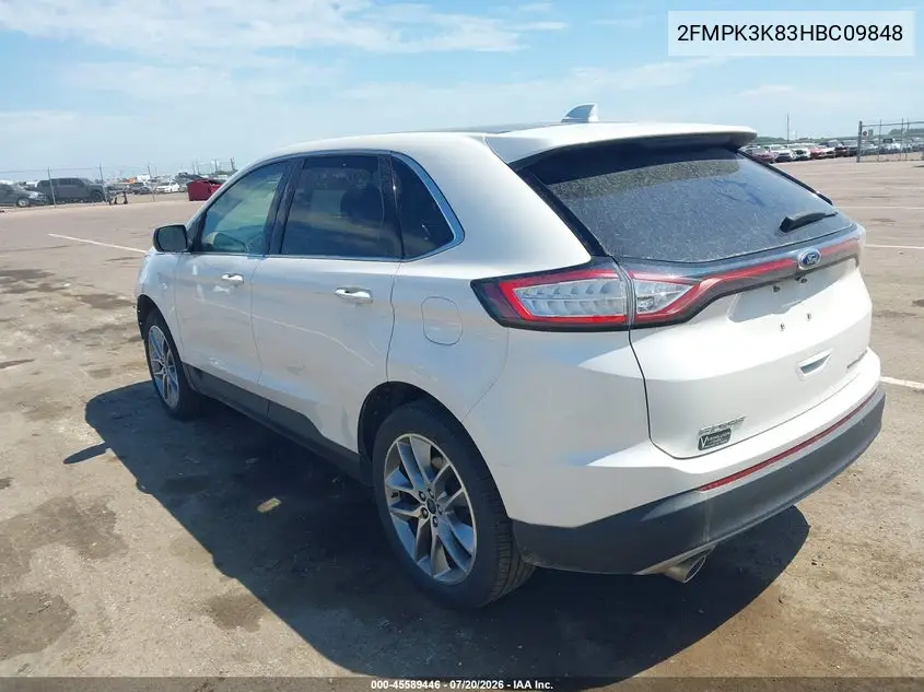 2017 Ford Edge Titanium VIN: 2FMPK3K83HBC09848 Lot: 45589446